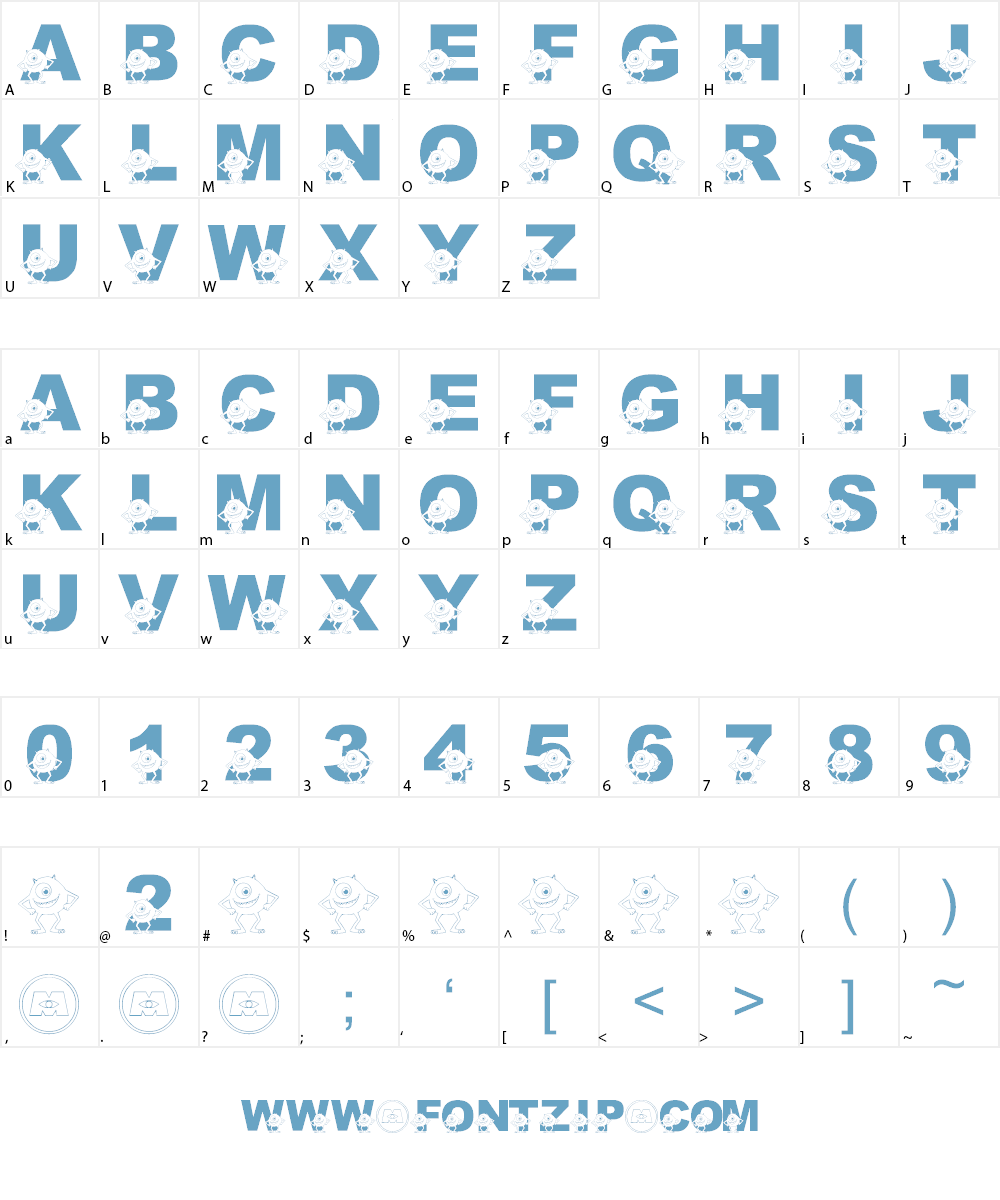 LMS Googly Bear Font Character